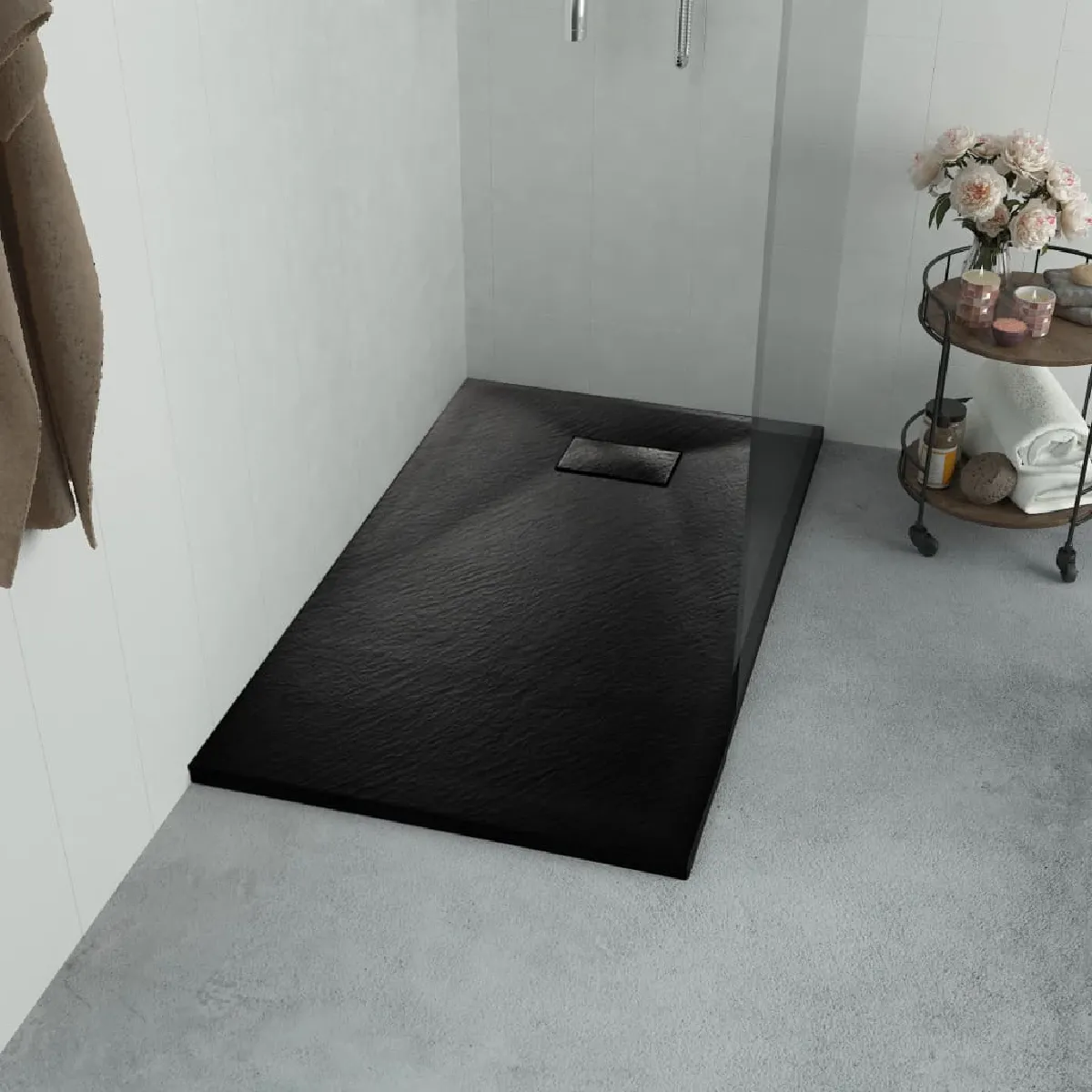 vidaXL Bac de Douche Receveur de Douche Rectangulaire Salle de Bain Maison Intérieur Trou de Drain Standard de 9 cm SMC 144780 - vue 2