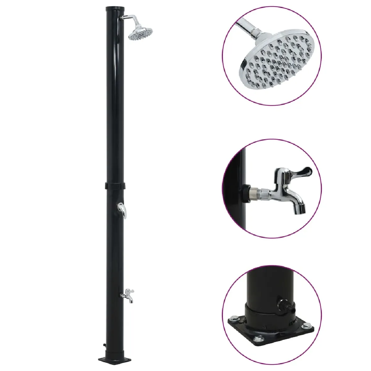 Vidaxl Douche Solaire Noir 20L - vue 1