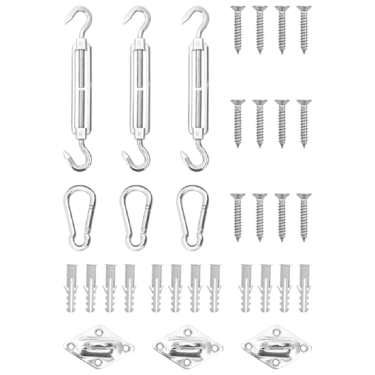vidaXL Accessoires pour voile d'ombrage 9 pcs