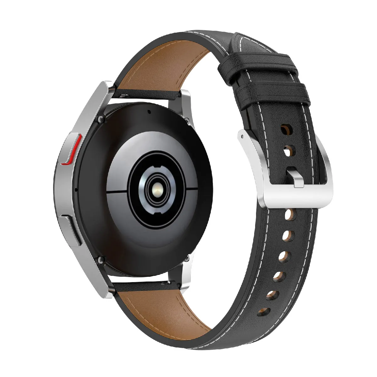 Avizar Noir Bracelet Cuir Pour Samsung Galaxy Watch 4 Watch 3 41Mm