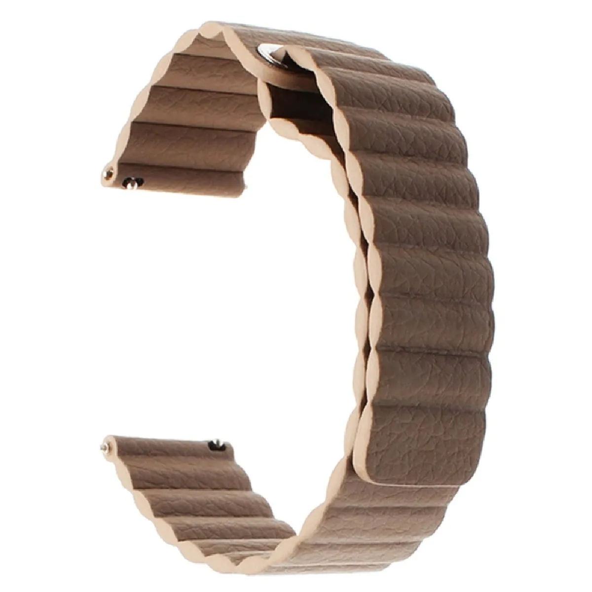 Bracelet Cuir Boucle Magnétique - Marron Foncé