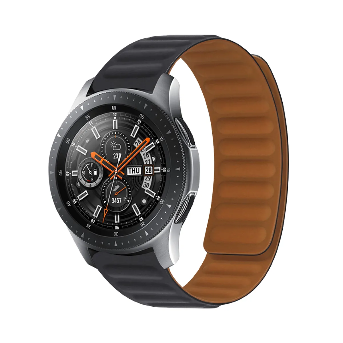 Avizar Noir Bracelet Pour Honor Magic Watch / Gs3 Silicone Souple Attache Magnétique