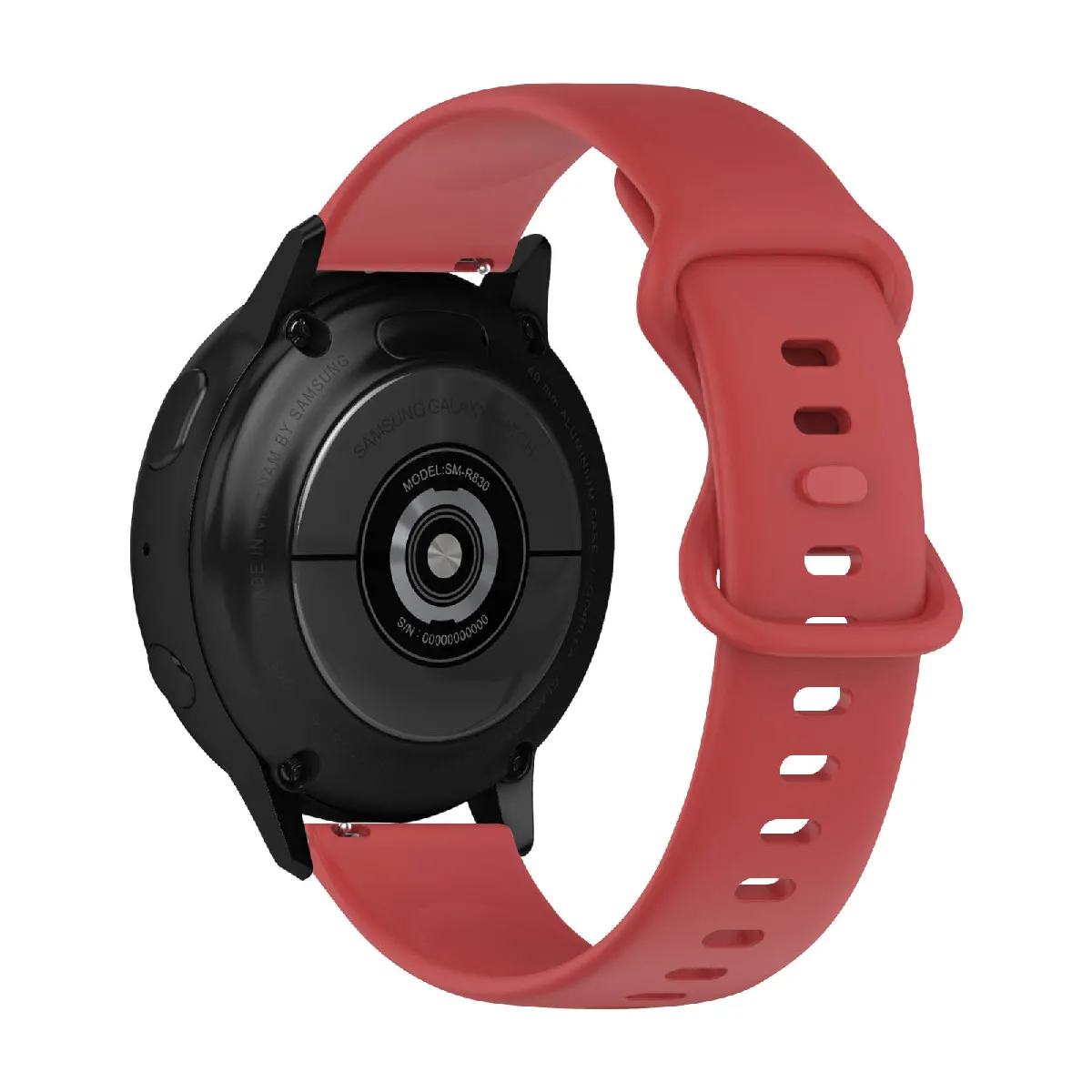 Avizar Rouge Bracelet Pour Samsung Galaxy Watch Active 2 40Mm Silicone Lisse
