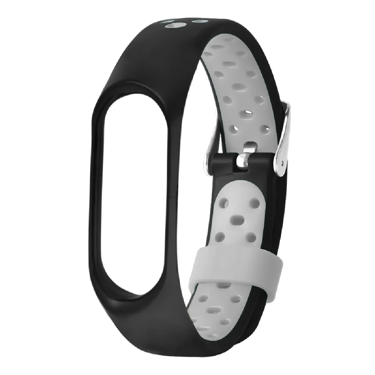 Générique Noir/Gris Bracelet En Silicone Pour Xiaomi Mi Smart Band 4 - Et