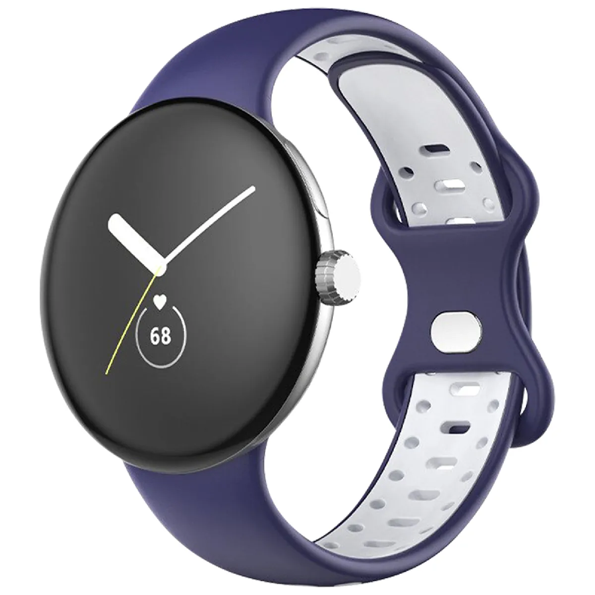 Avizar Bleu/Blanc Bracelet Pour Google Pixel Watch Silicone Bicolore Souple