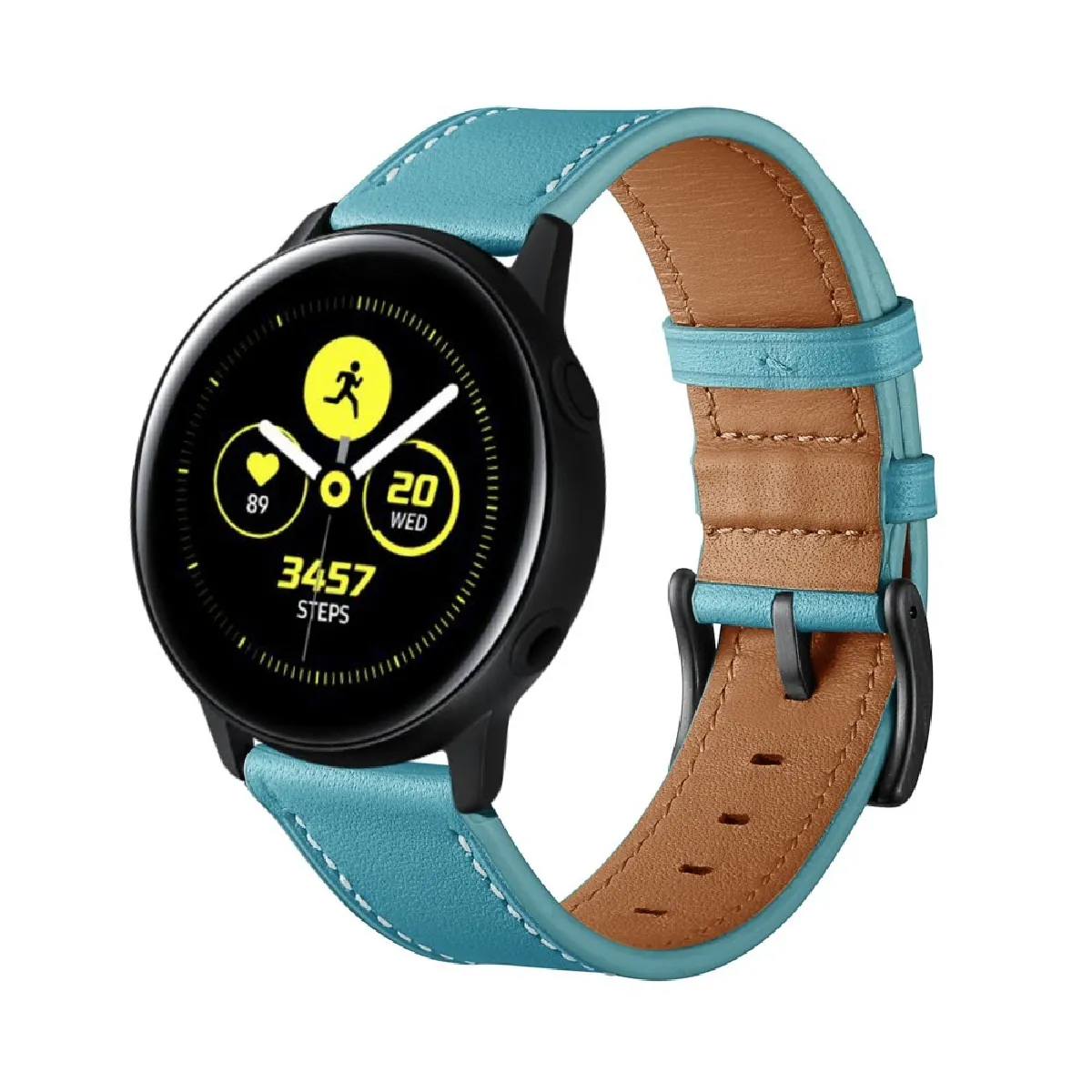 Générique Bleu Bracelet En Cuir Pour Samsung Galaxy Watch Active - 40/44 Mm