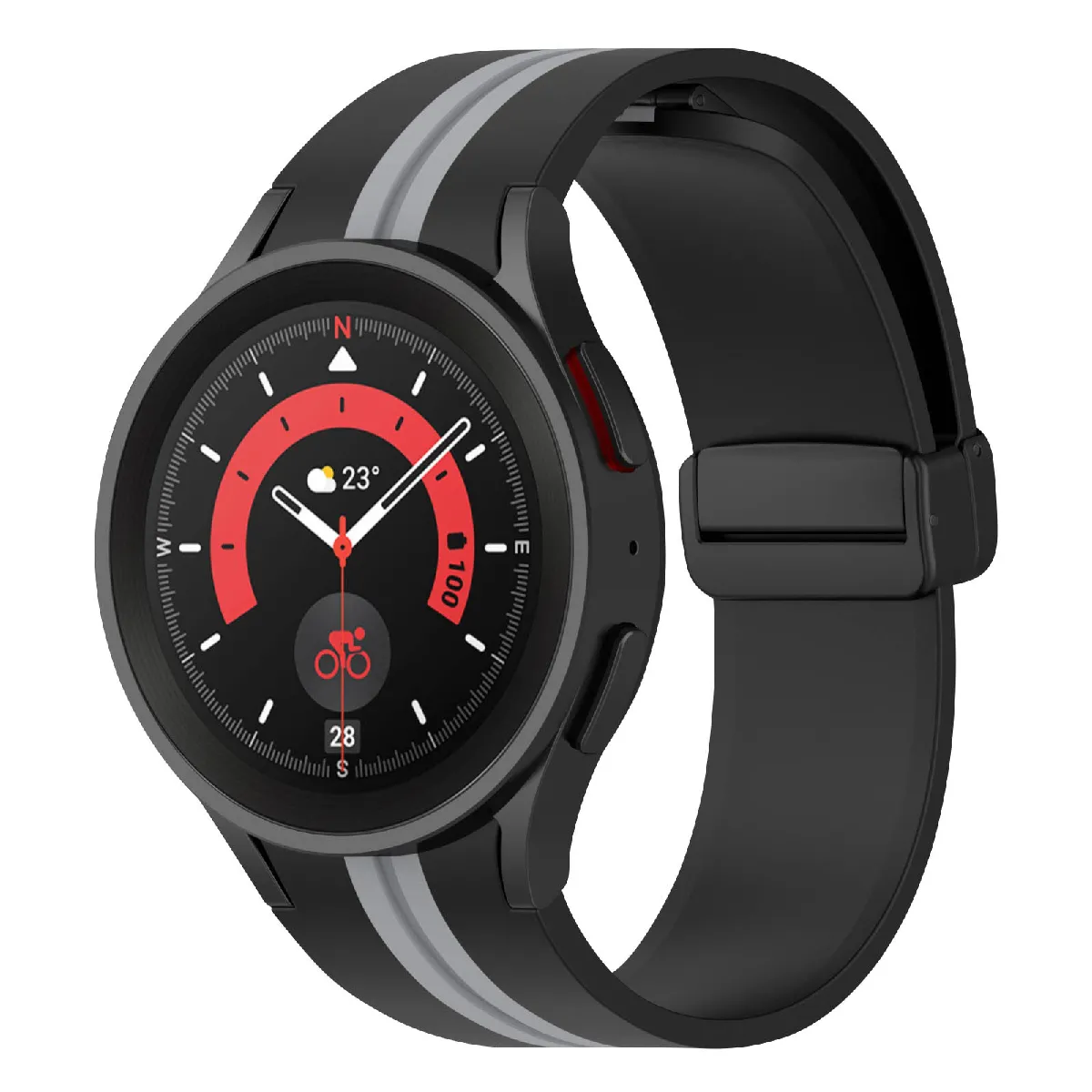 Avizar Gris Bracelet Pour Samsung Galaxy Watch 5 / 5 Pro / 4 Silicone Souple