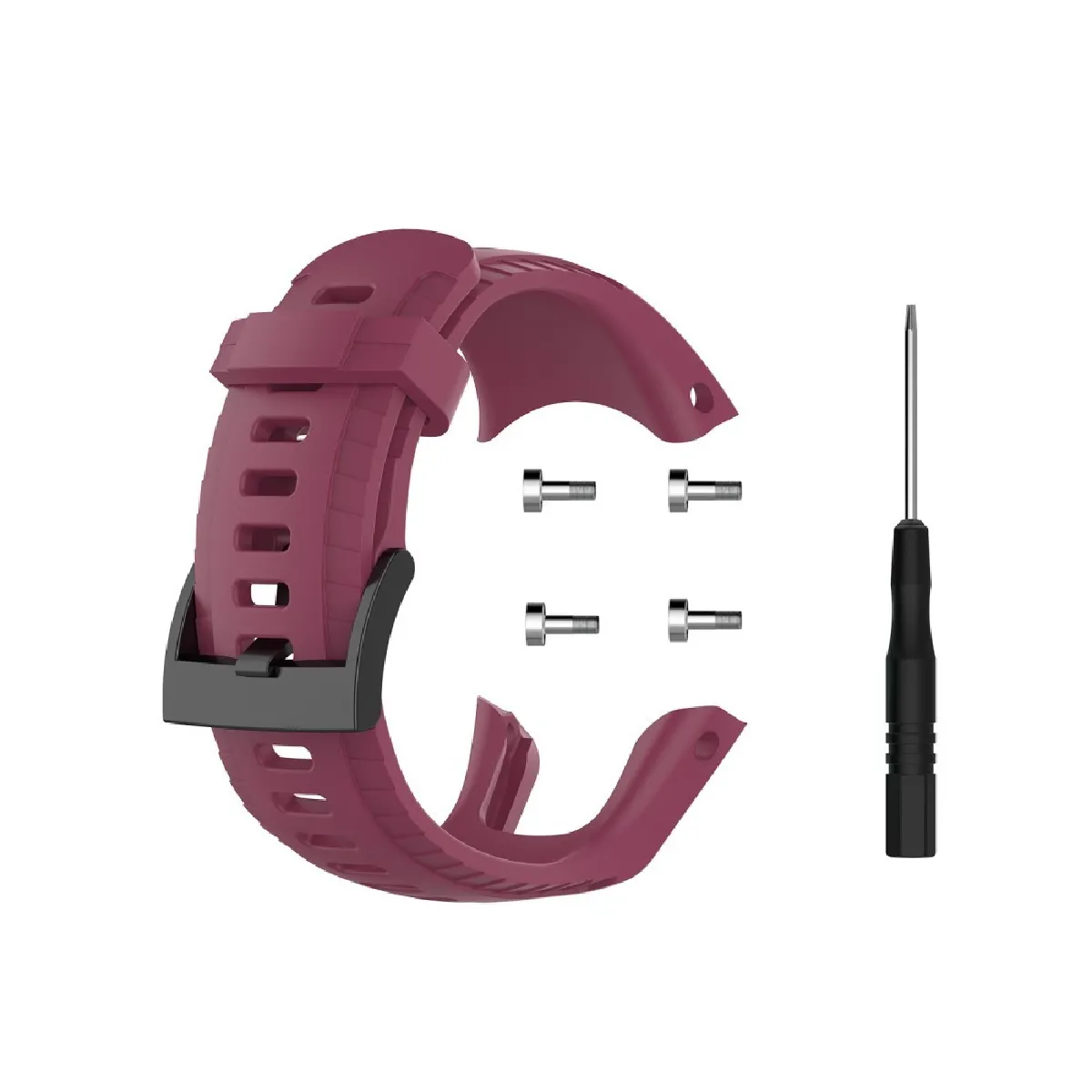 Générique Bracelet De Montre Connectée En Silicone Pour Suunto 5 - 22,5 Mm - Bordeaux