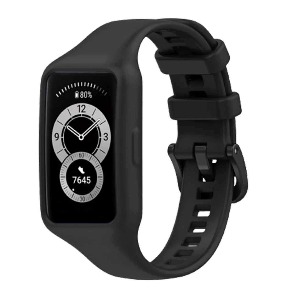 Avizar Noir Bracelet Pour Huawei Band 7 / 6 Pro / 6 / Pour Honor Band 6 Silicone Souple