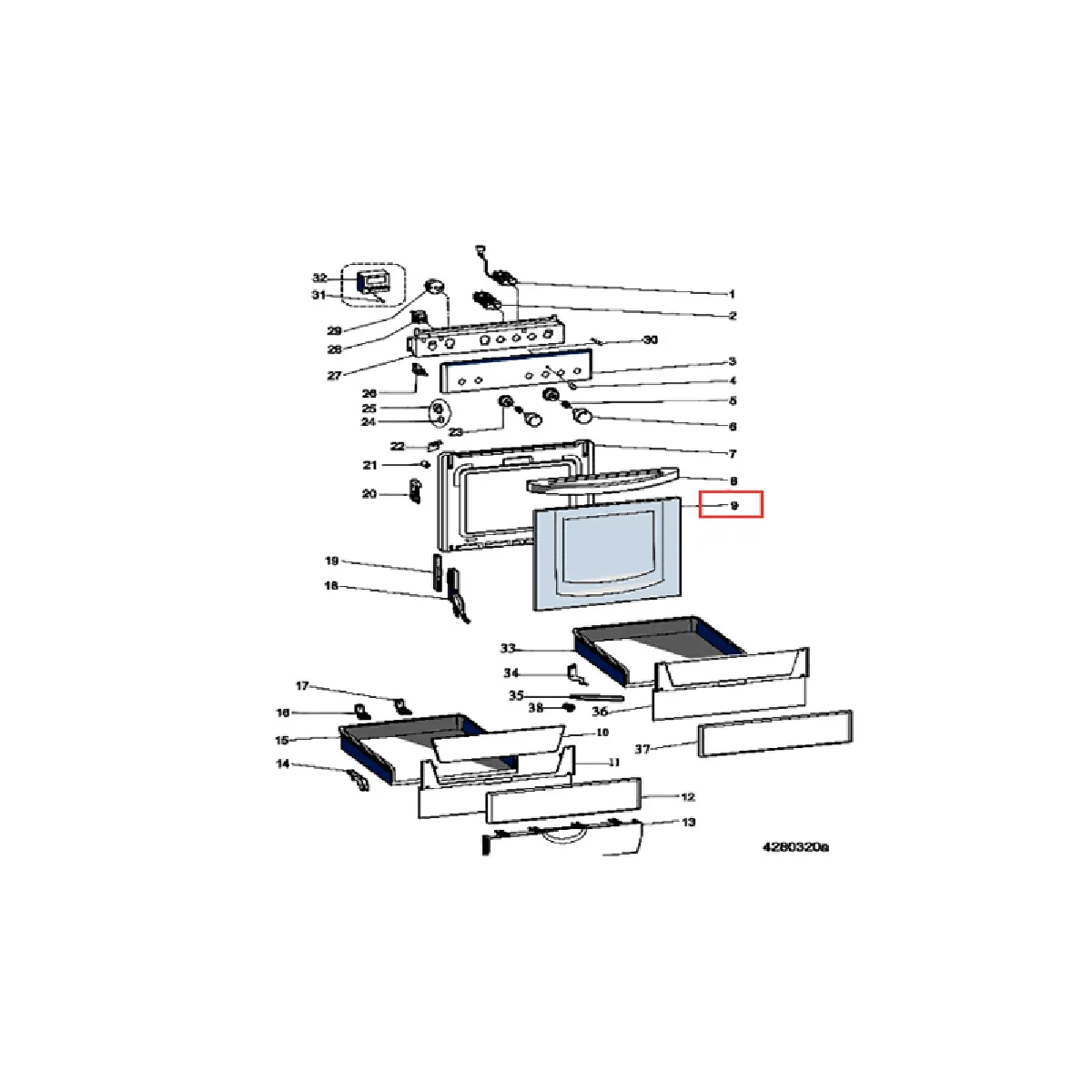 Ariston C00265000 Verre extérieure de porte - vue 5