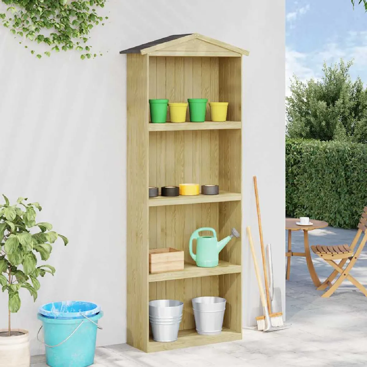 vidaXL Abri à outils de jardin 87x33x222 cm Bois de pin imprégné 318190 - vue 2