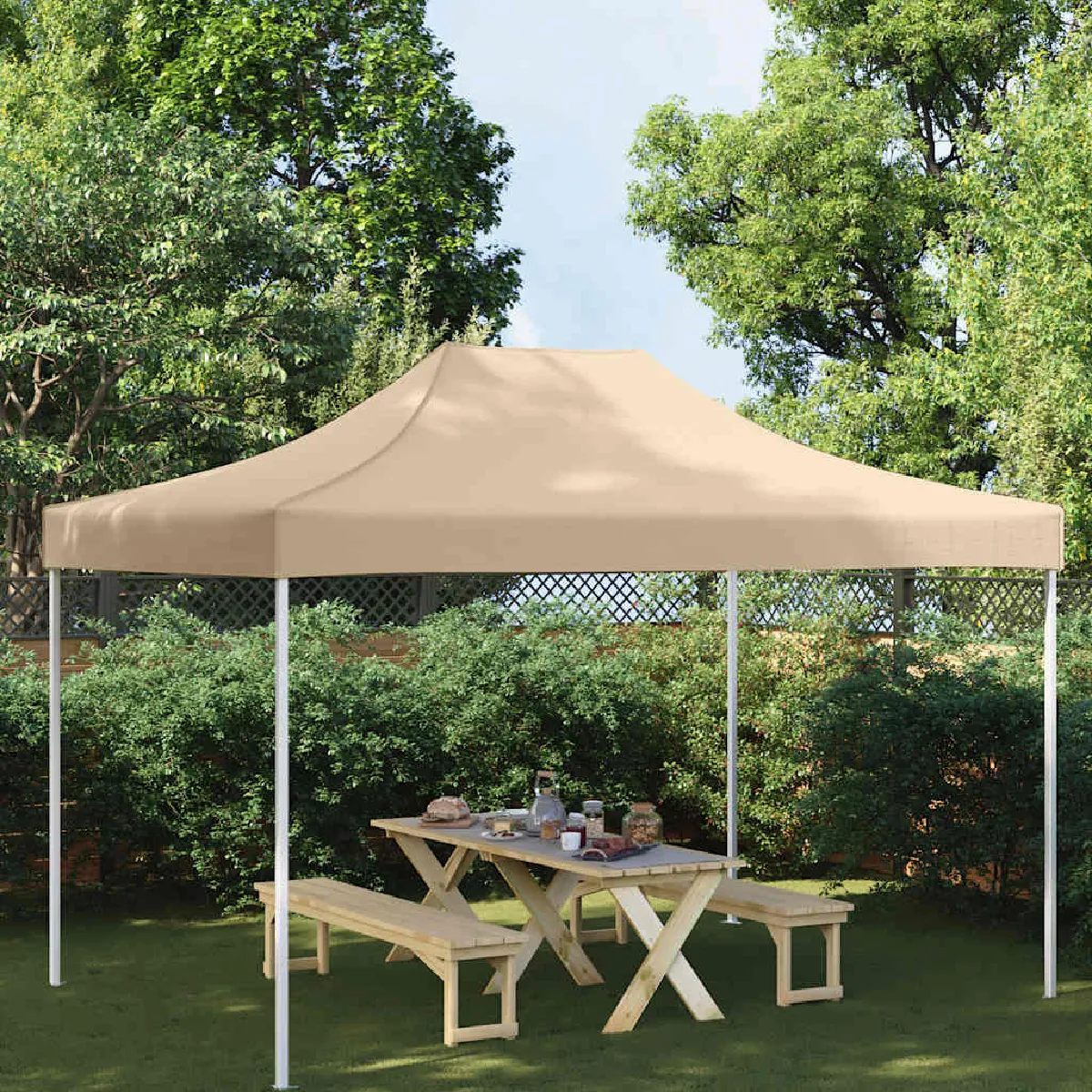 vidaXL Toit de tente de réception 4 5x3 Jaune - vue 4