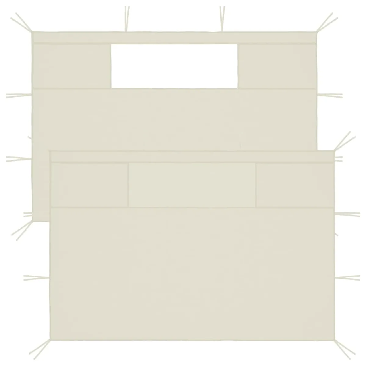Parois latérales de belvédère vidaXL Crème 2 pcs Avec fenêtres Installation facile - vue 2