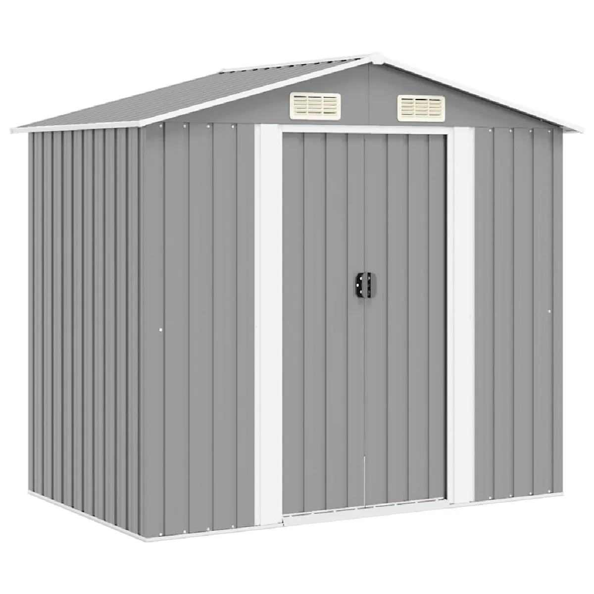 Vidaxl Abri de stockage pour jardin Métal Gris 204 x 132 x 186 cm 42983