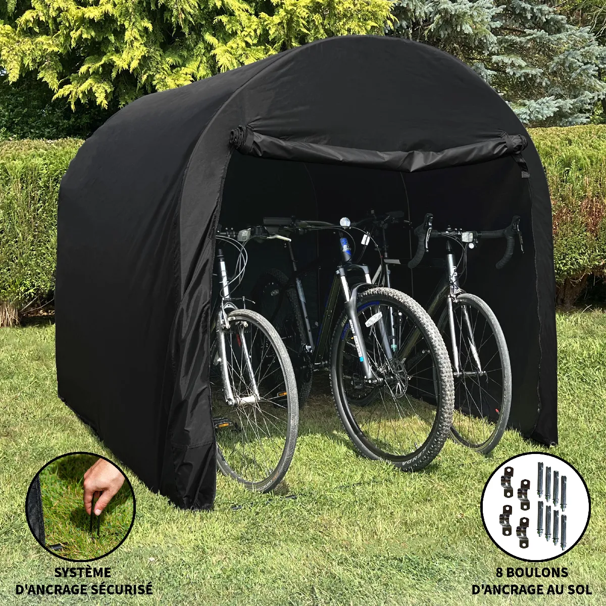 Non Communiqué Noire Tente Xl Garage Pour Vélo Imperméable Rangement Bicyclette Extérieur - Image 4