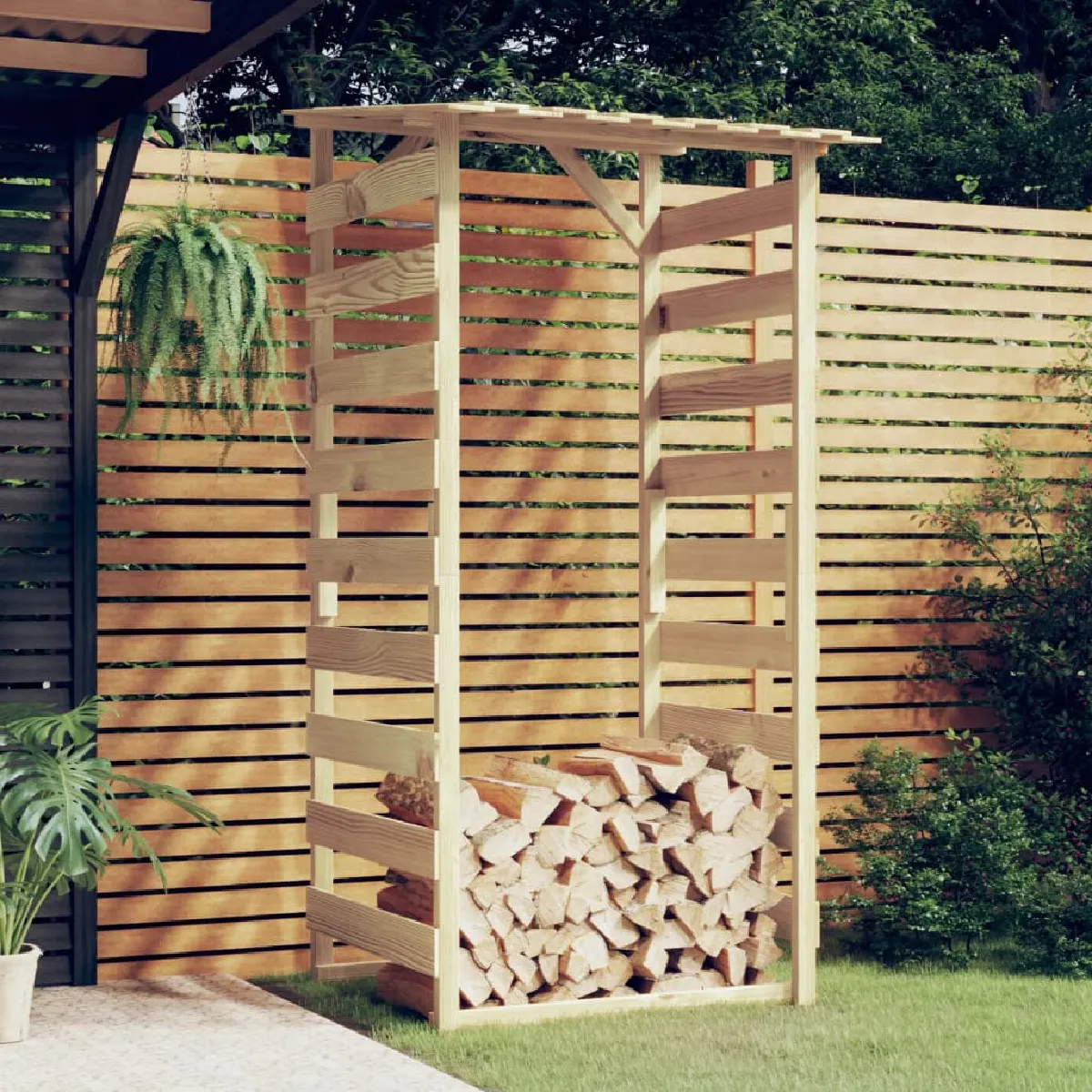 vidaXL Pergola avec toit 100x90x200 cm Bois de pin - vue 1
