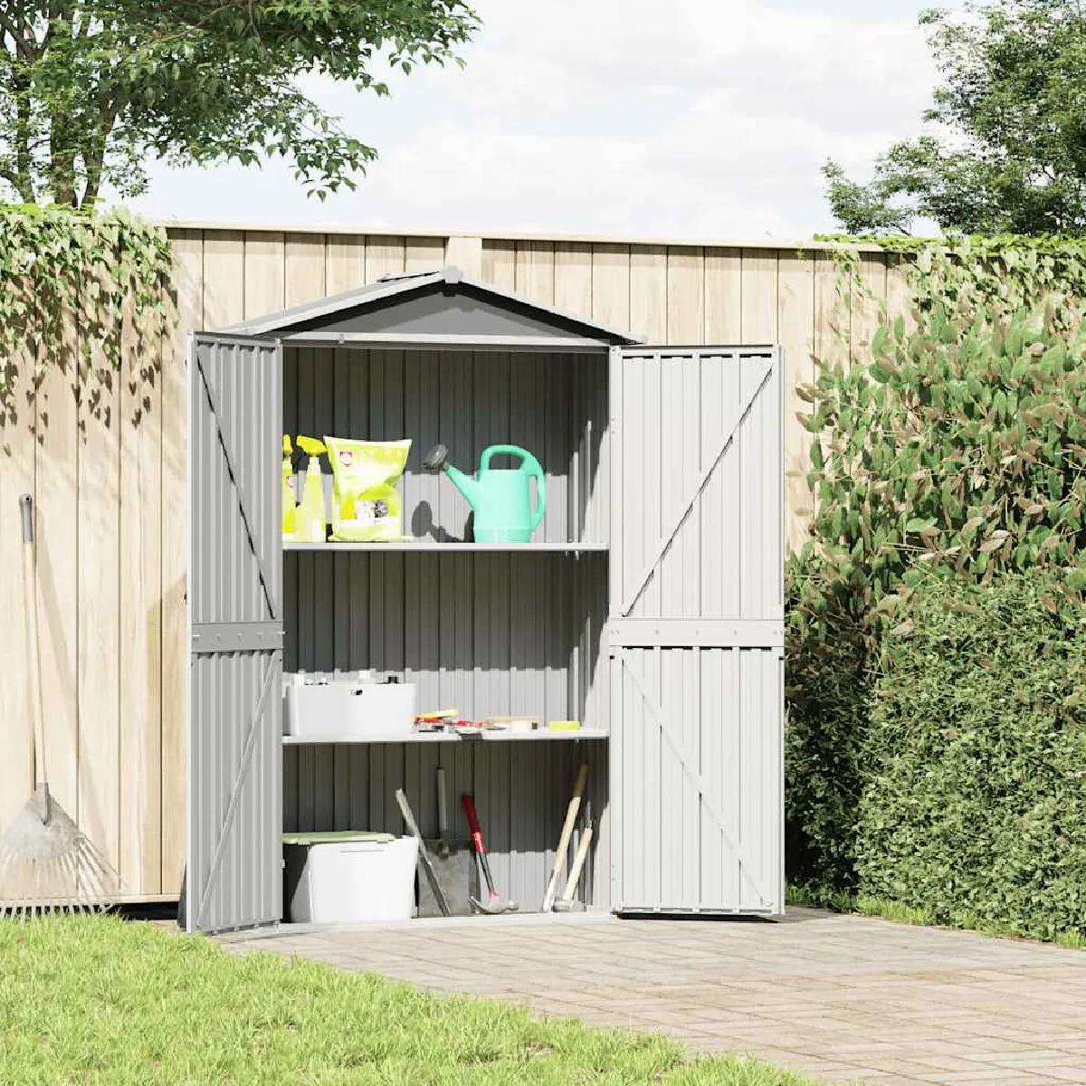 VIDAXL  Abri de jardin Gris 116x45x175 cm