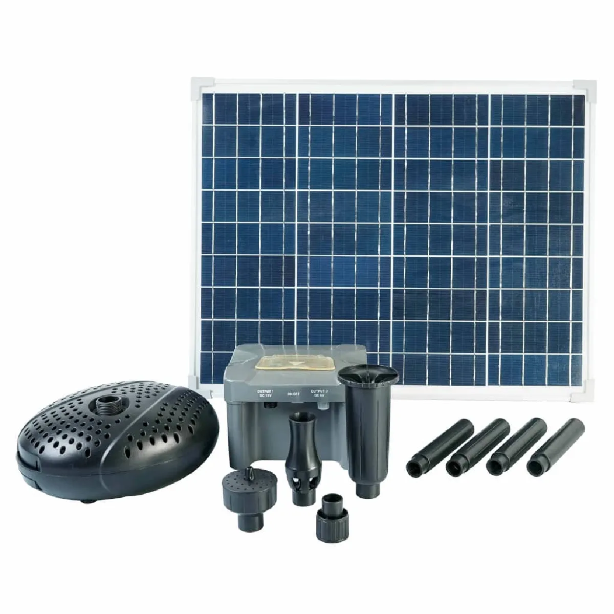 Comparer les prix de Ubbink Ensemble de panneau solaire, pompe et batterie SolarMax 2500