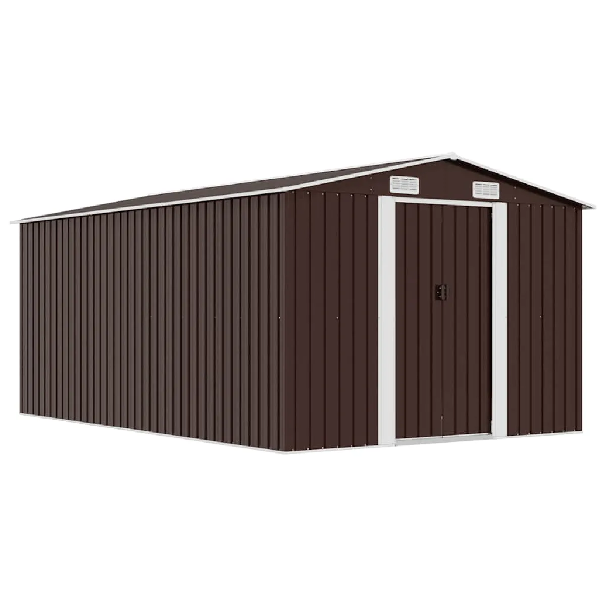 vidaXL Abri de Jardin en Métal - 257x392x181 cm - Marron
