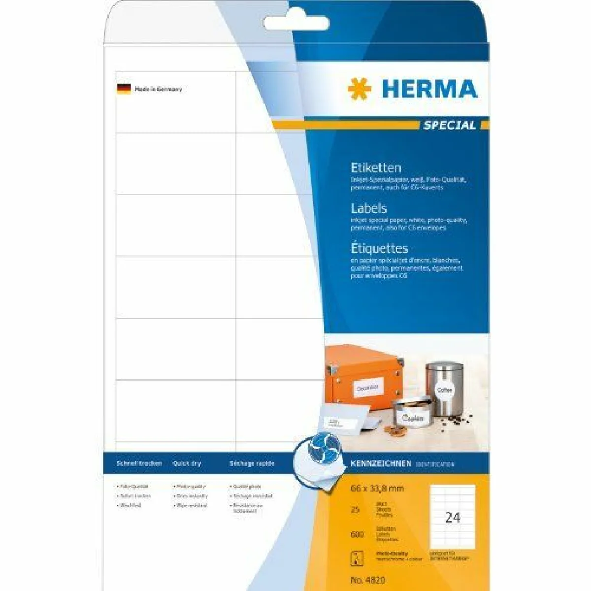 HERMA  4820 &Eacute;tiquettes - Blancs