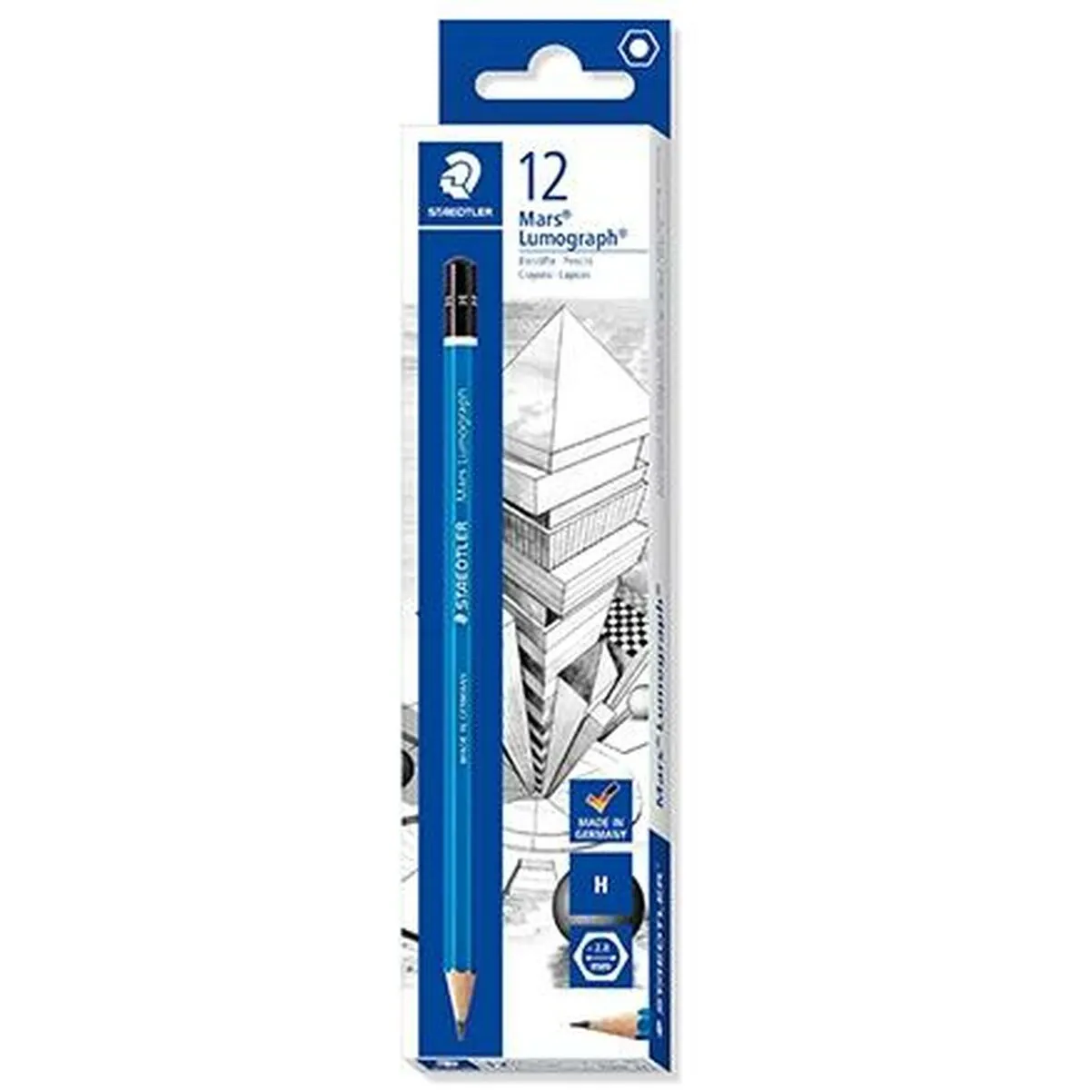 Crayons staedtler lumograph lot 2 mm h (12 unit&eacute;s)