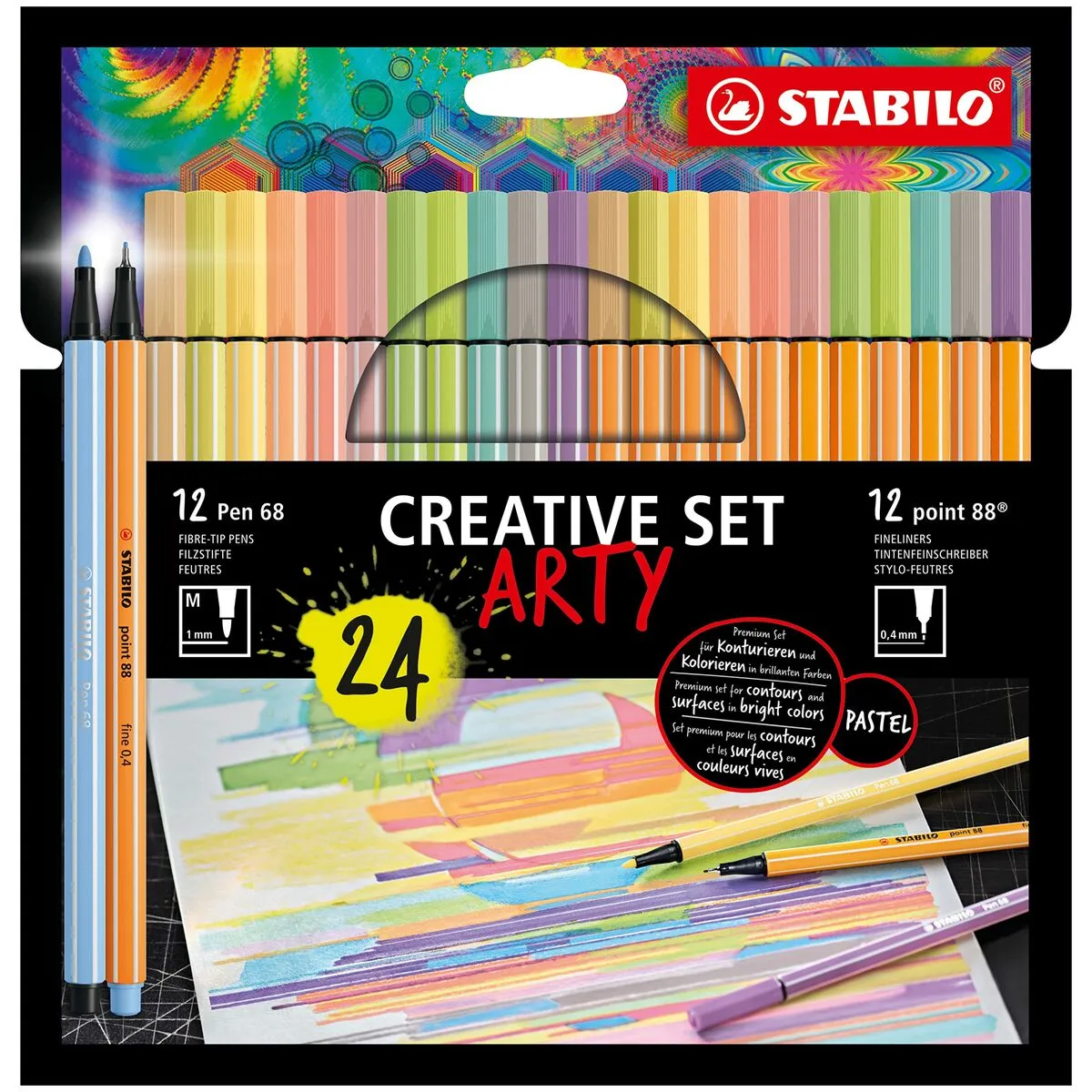 Stabilo Point 88 & Pen 68 Creative Arty Multicouleur 24 Pièces