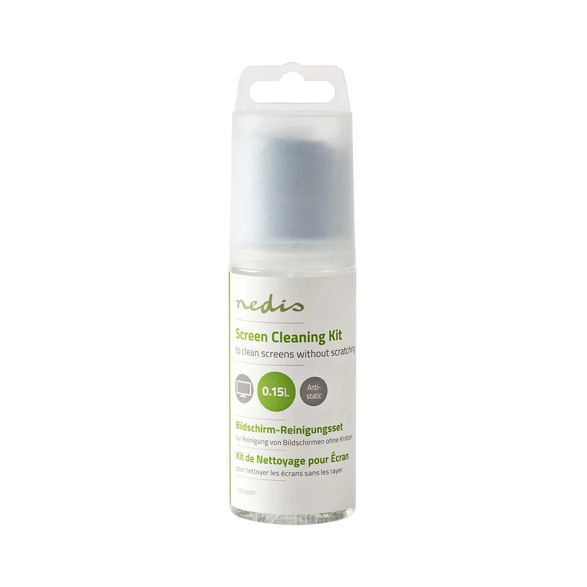 Nedis Blanc Kit De Nettoyage 150Ml Pour Écran Smartphone Avec Chiffon Micro-Fibres