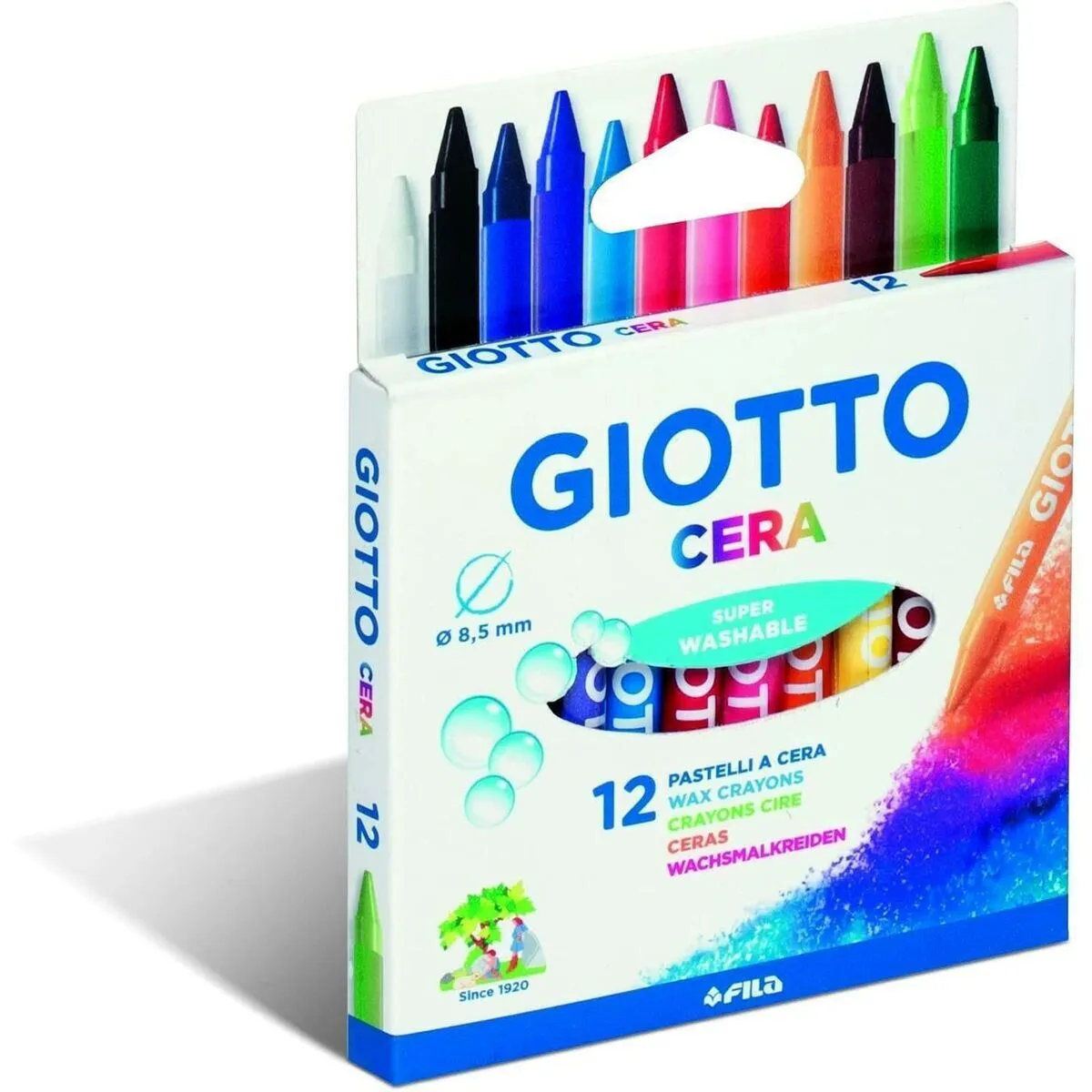 Giotto &eacute;tui accrochable de 12 crayons cire cera