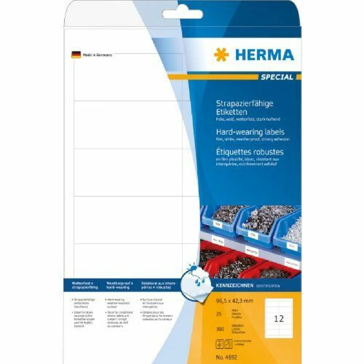 HERMA  &Eacute;tiquettes Plastique - Blanc