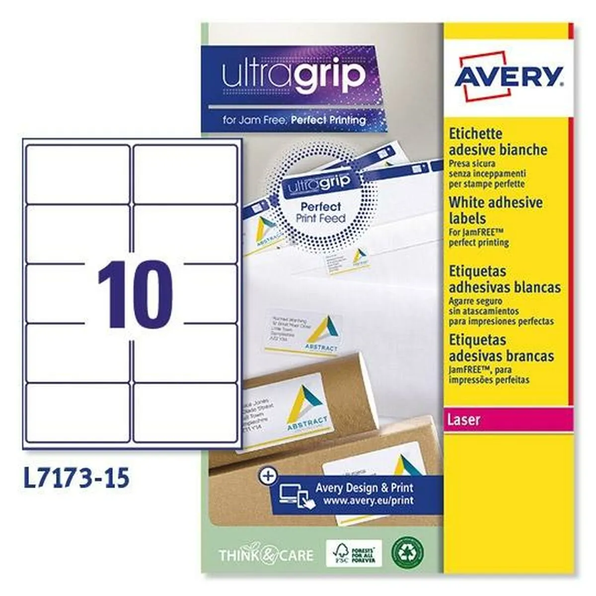 AVERY  Ultragrip &Eacute;tiquettes 15 Volets