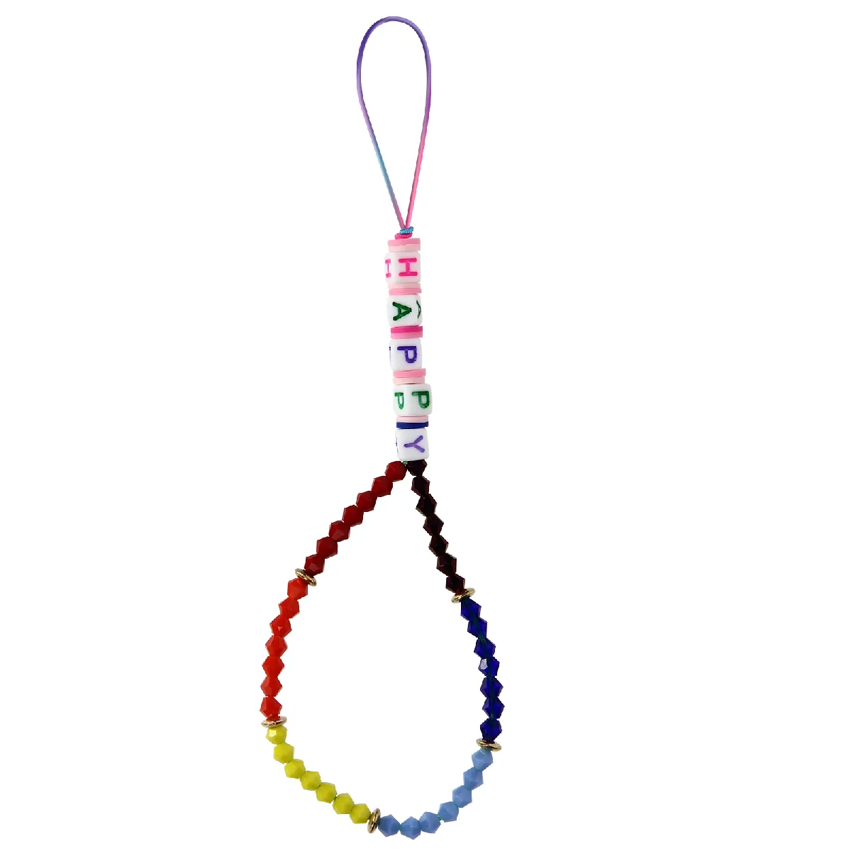 Bracelet Lettre Happy - Multicolore