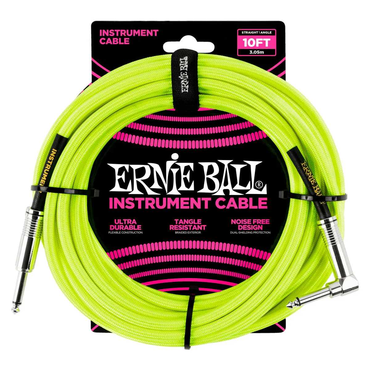 Ernie Ball Jaune Câble Jack 6080 - Fluo