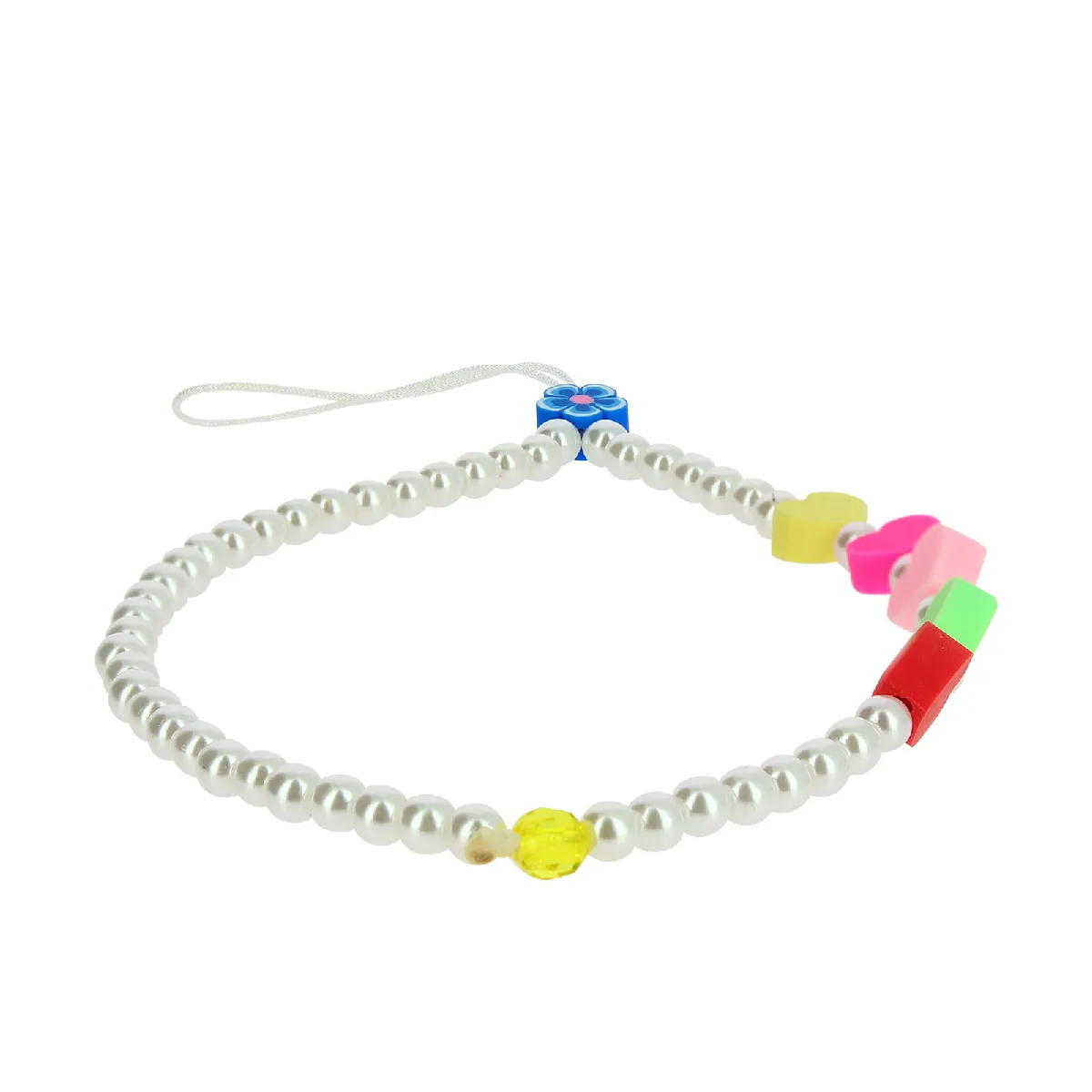 Avizar Bijou de téléphone bracelet 25cm Lovely Blanc Avizar Bijou de téléphone bracelet 25cm Lovely Blanc