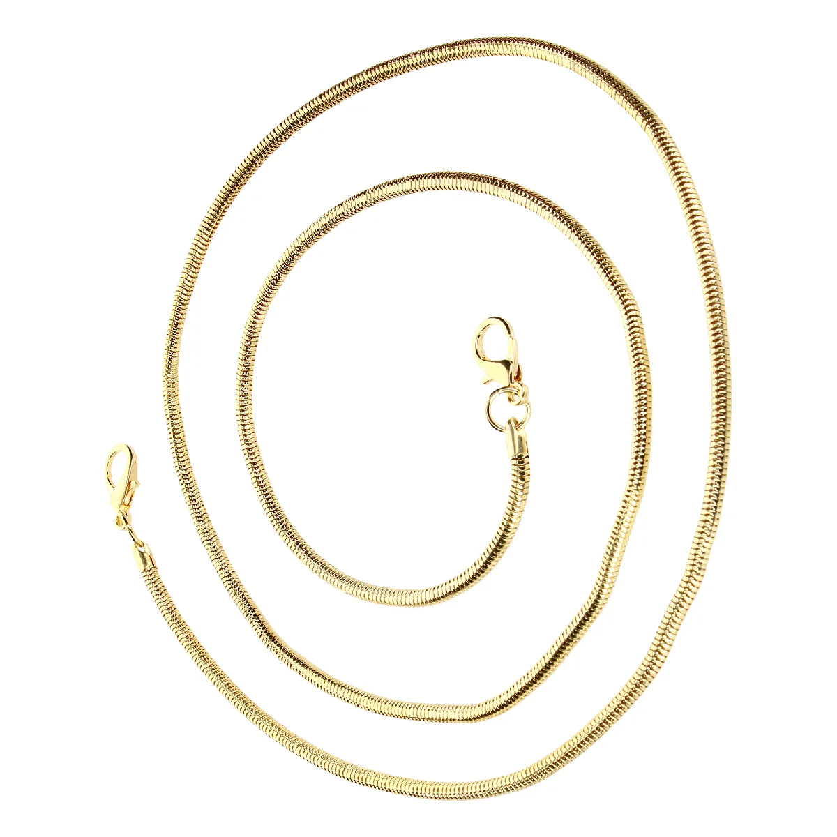 Bijou de Téléphone Chaîne Maille Serpent 110cm Doré