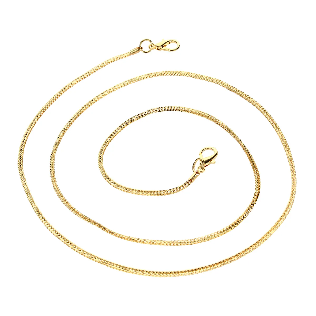 Bijou de Téléphone Chaîne Fine Maille Palmier 110cm Doré