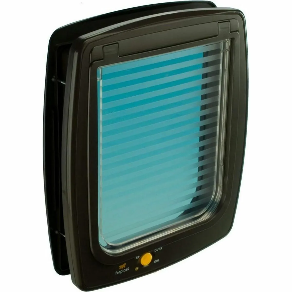 Ferplast Porte pour chiens et chat SWING 15 Chatière porte basculante, installation uiverselle, entrée et sortie, contrôlable, 4 positions, système de protection contre les courants d'air, tunnel compet, 41,21x9,6x h 48,2 cm Marron