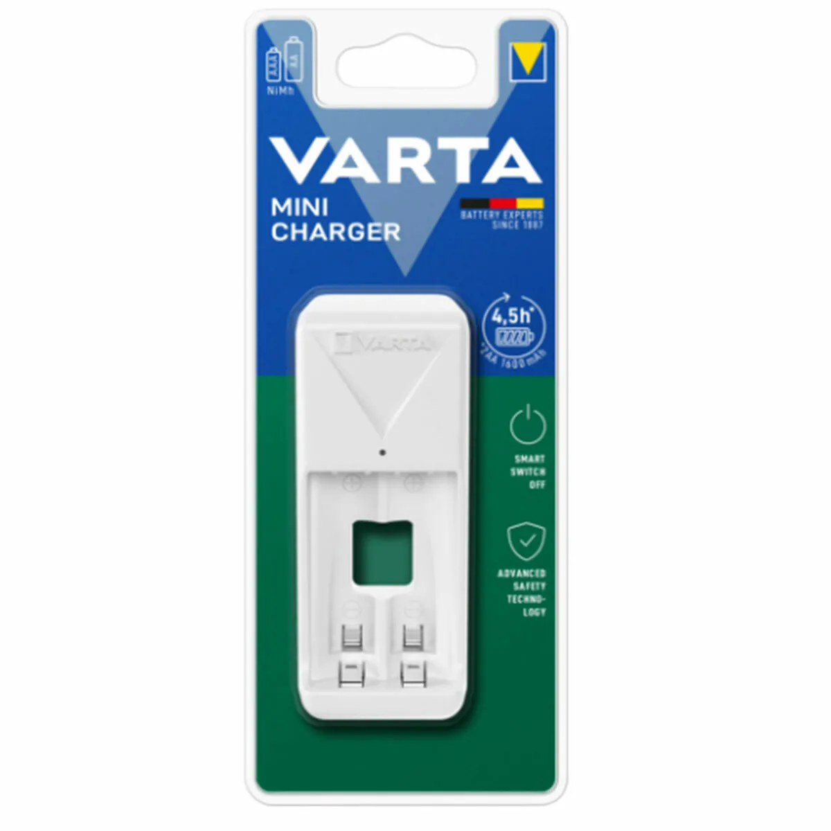 VARTA  Chargeur de batterie Mini 2 Blanc
