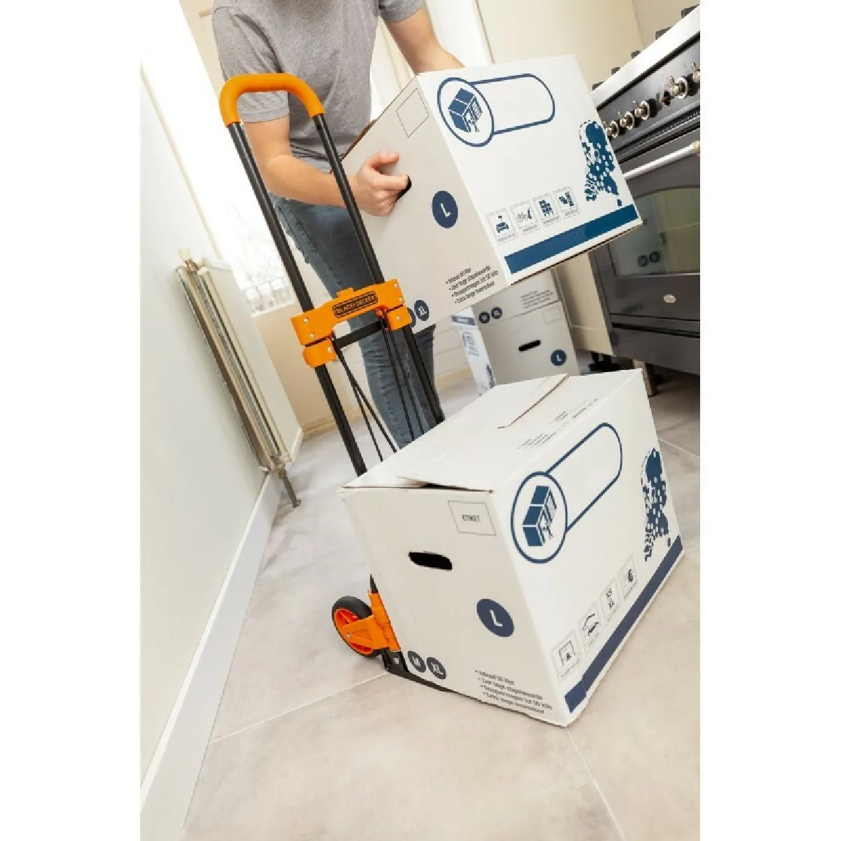 BLACK+DECKER Diable Et Chariot Pliable 2-en-1 - 55kg Diable Déménagement / 120kg Chariot Transport - Roues Solides