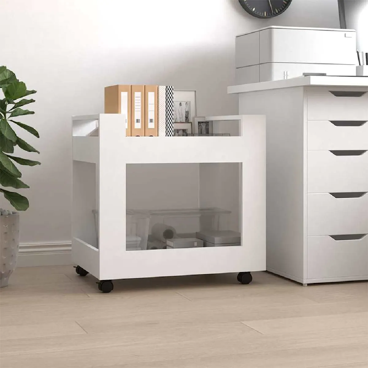 VIDAXL - Chariot de bureau - 60x45x60 cm - Blanc - Image 3