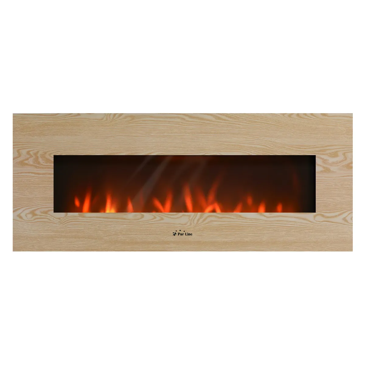 Purline Clair Cheminée Électrique Murale - Bois