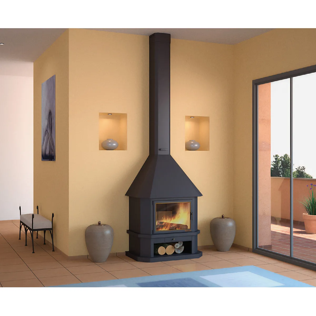 FOCGRUP  Chemin&eacute;e HANSE+ 19 kW CH43