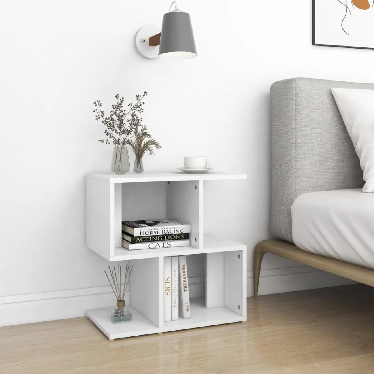 Vidaxl Table de Chevet - Blanc
