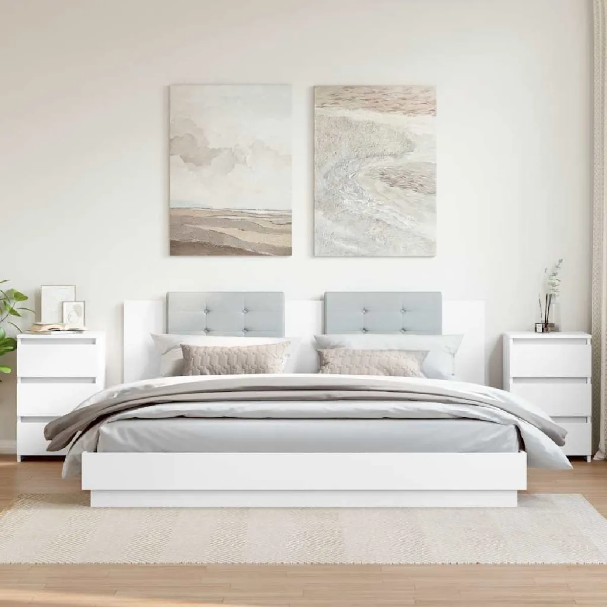 vidaXL Tables de chevet blanches