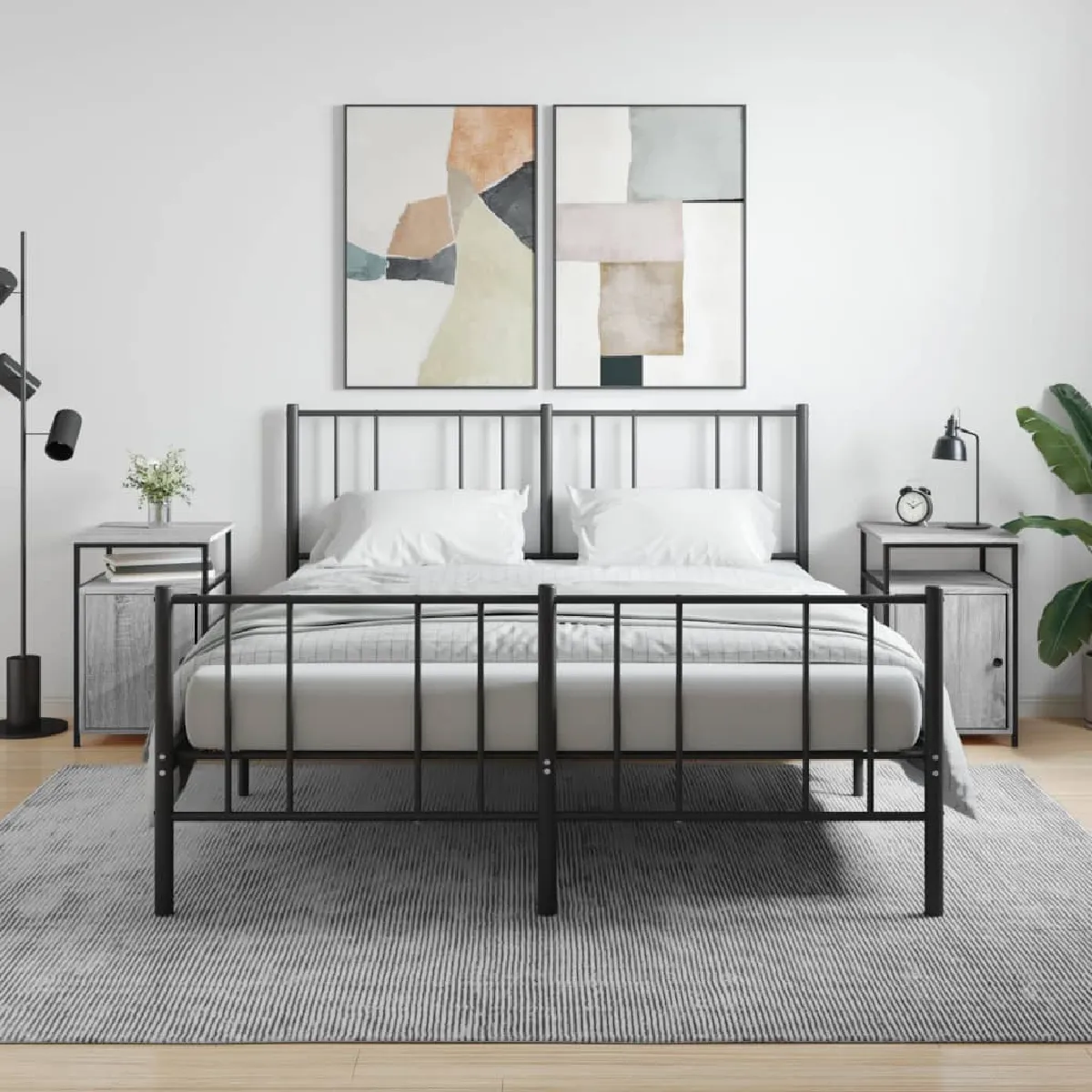 vidaXL Tables de chevet 2 PCS - Sonoma gris