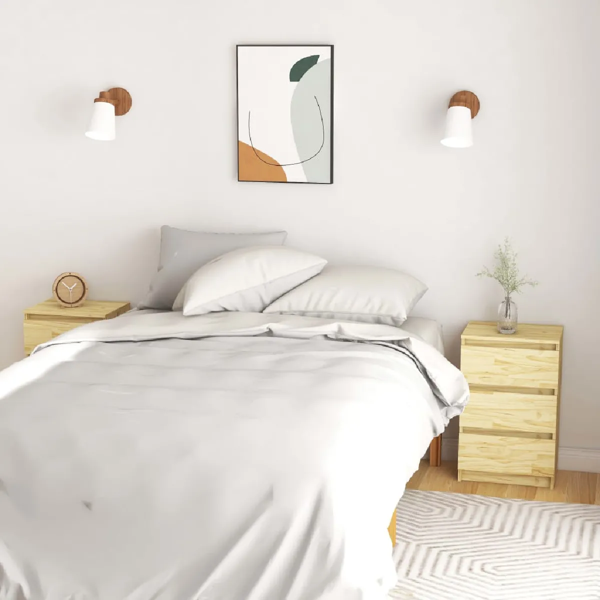 VidaXL Tables de chevet Bois de pin - vue 4