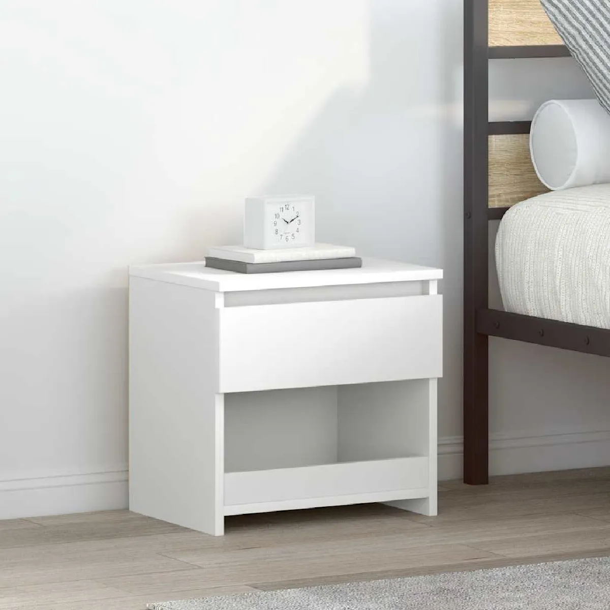 VIDAXL Table de Chevet Blanc