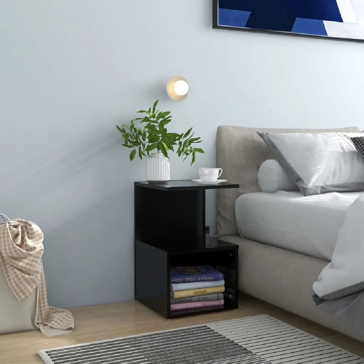 vidaXL Table de Chevet - Noir