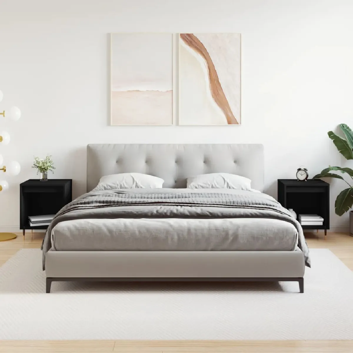 Vidaxl Tables de chevet 2 pcs - Noir