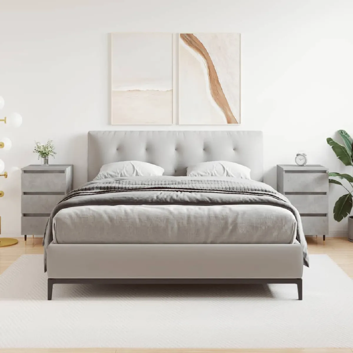 vidaXL Tables de chevet béton - vue 5