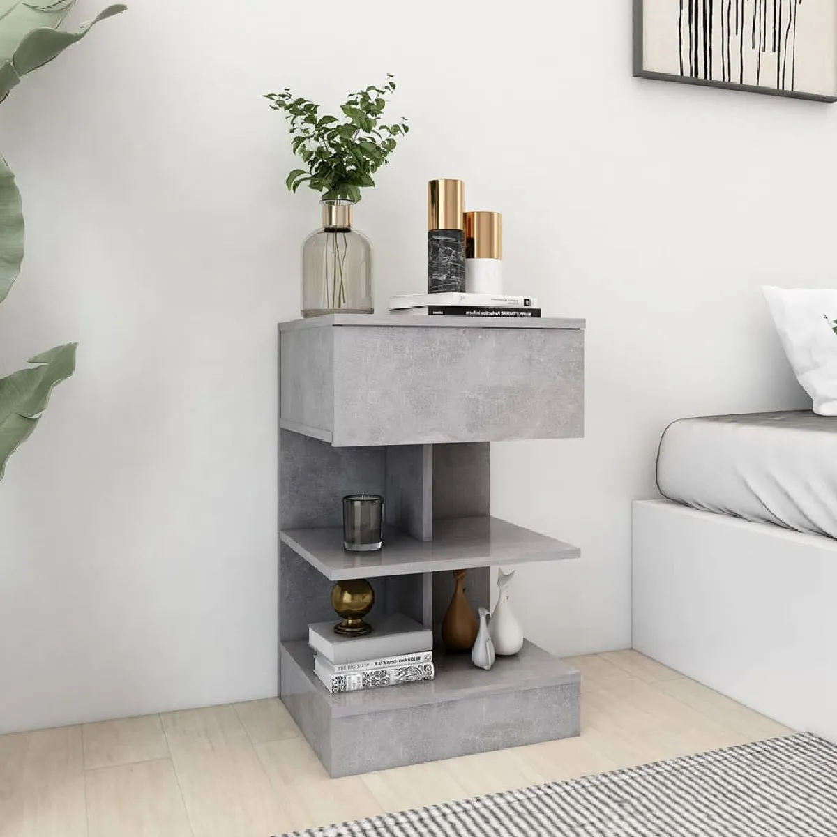 Non Communiqué Gris Béton Tables De Chevet 2 Pcs 40X35x65 Cm - Image 3